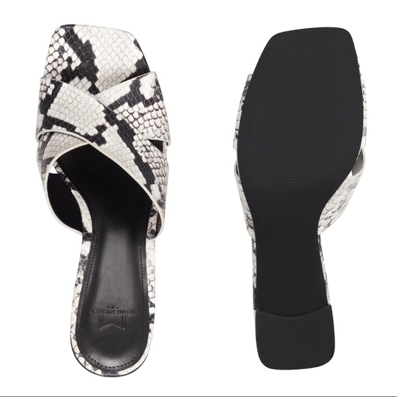 Croc Embossed Leather Slide Sandal 👡HP👡 - Picture 2 of 6